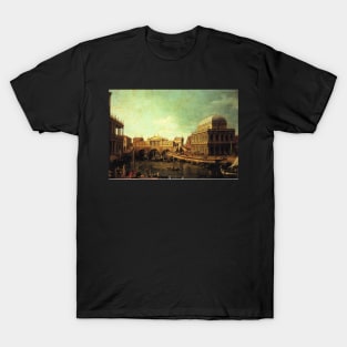 basilica di vecenza and the ponte de rialto - Canaletto T-Shirt